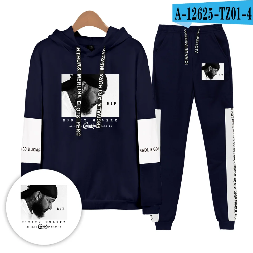 Новая мода nipsey hussle толстовки и спортивные штаны хлопок для мужчин/детей комплект из двух предметов брендовая спортивная одежда осень-зима - Цвет: Красный