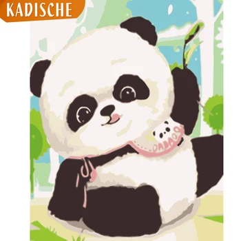 

KADISCHE Painting By Numbers Scenery DIY Oil Coloring By Numbers panda Canvas Paint Art Pictures Home Decor