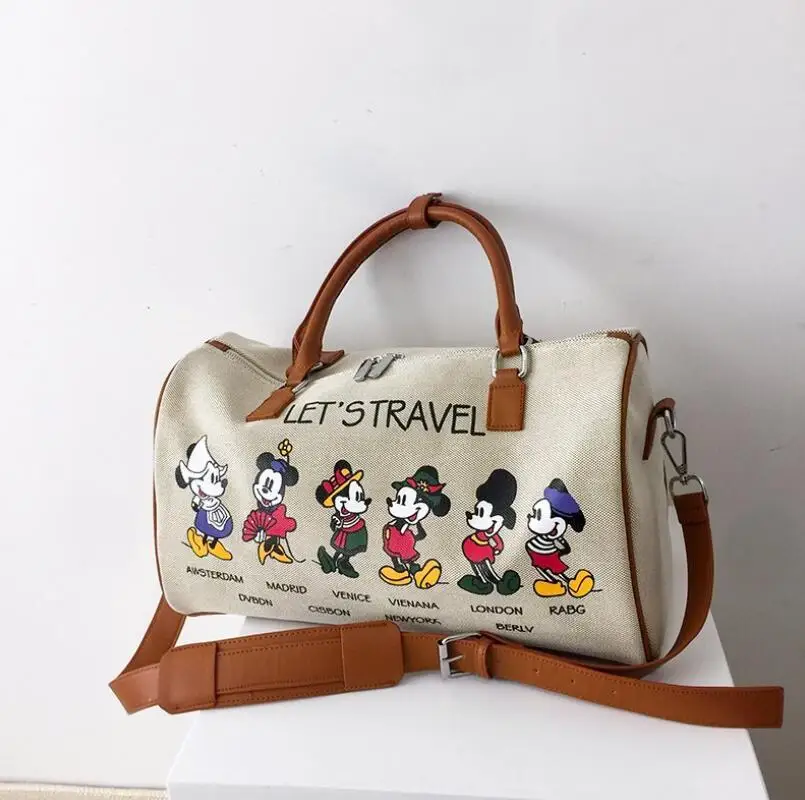 2023New Disney Mickey Fashion Suitcase Travel Tote Bag Men's and Women's Luggage  Bag Large Capacity One-shoulder MessengerPU Bag - AliExpress