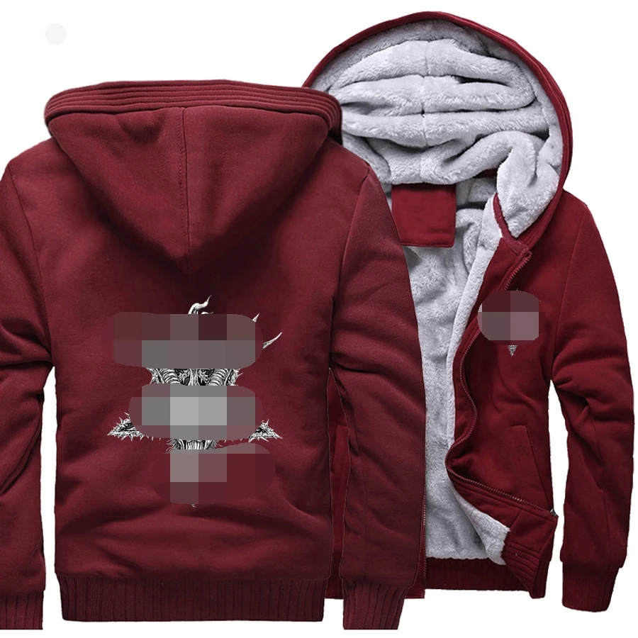 Изготовленные на заказ толстовки мужские дизайн A - Цвет: wine red