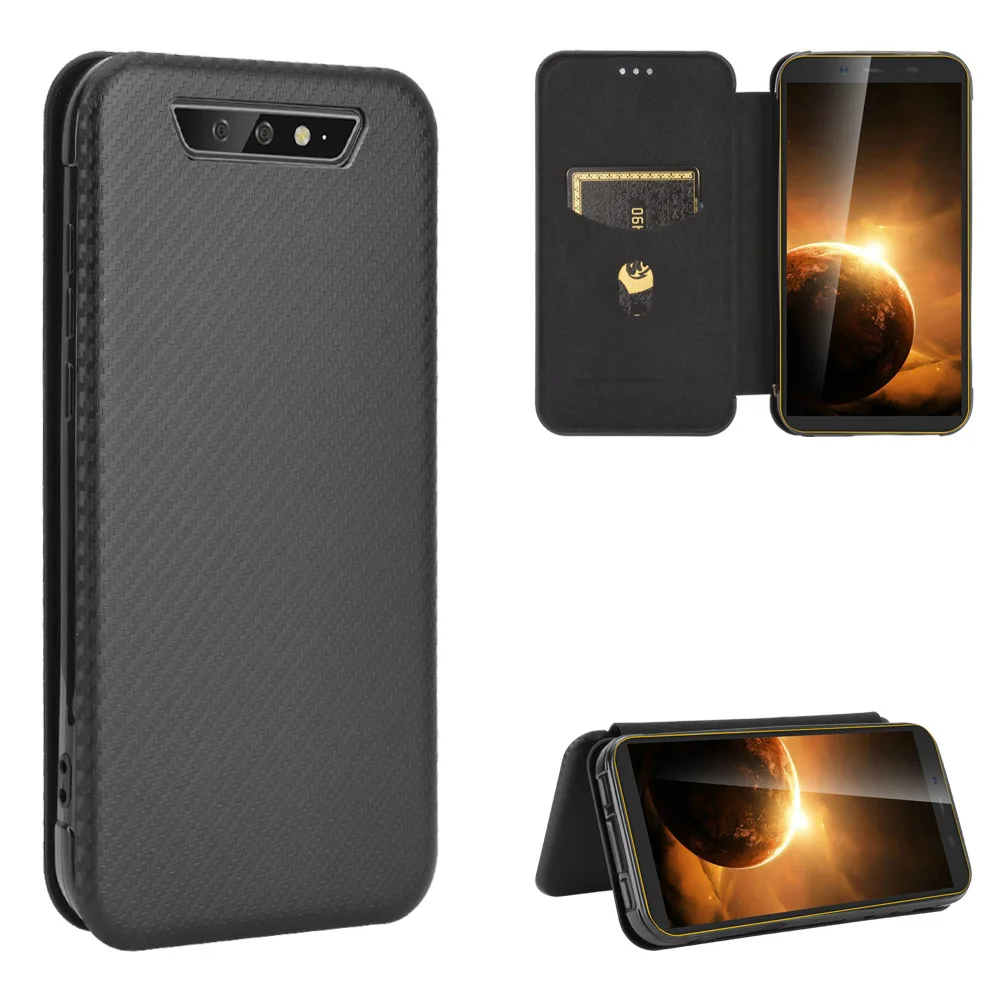 For Blackview BV5500 Pro Case Carbon Fiber Flip Leather Case For Blackview BV 5500 Plus Cover 5.5"