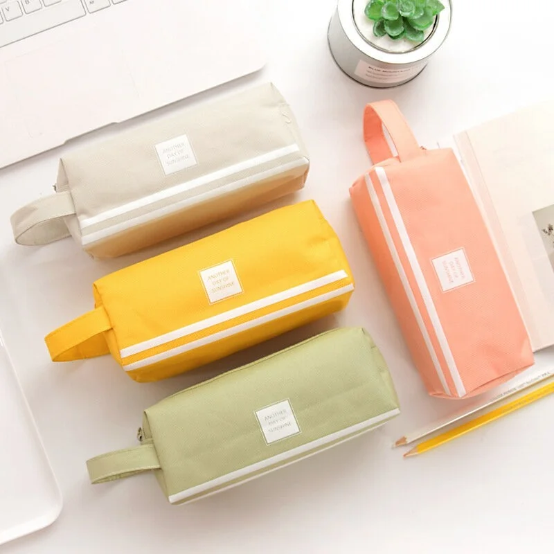 

Kawaii Double Zipper Large Capacity Stationery Supplies Pencil Case Earphone Digital Gadgets Organizer Storage Bag