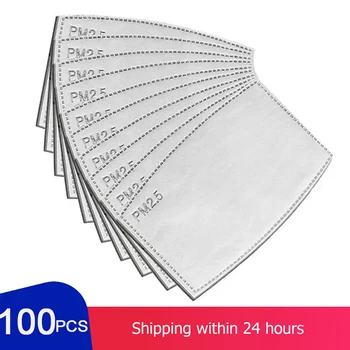 

100pcs Washable Reusable Anti Haze Mouth Anti Dust Filter Paper Face Mask PM2.5