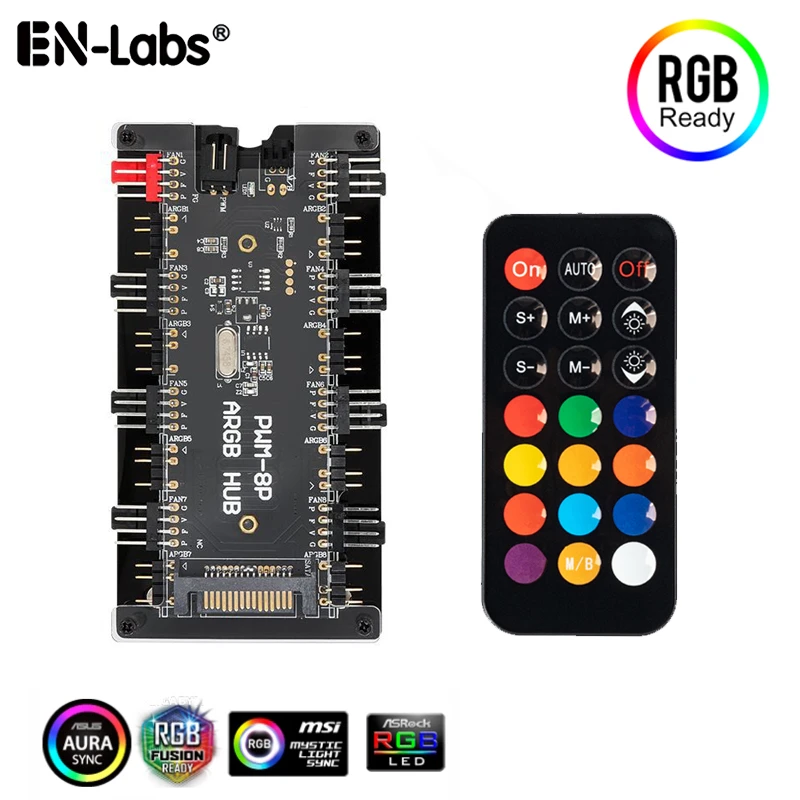 4Pin 12V RGB Controller RF Wireless Remote Control for Case LED Light 3Pin 5V