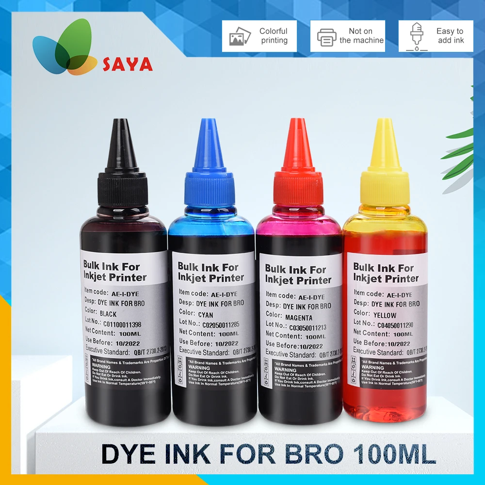 CISS kit Printer Refill Ink Compatible for Brother Inkjet Dye 100ml x 4 bottle | Компьютеры и офис
