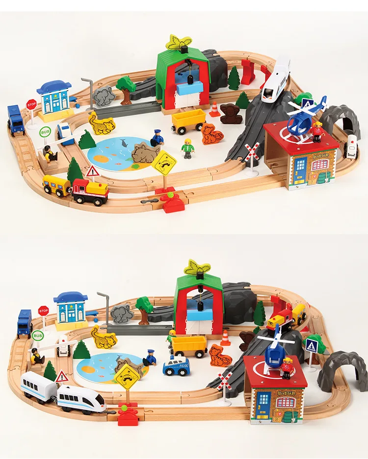 T-homas деревянный поезд Brio трек игрушки волшебный Магнитный железнодорожный мост станция модель аксессуары деревянные игрушки для детей