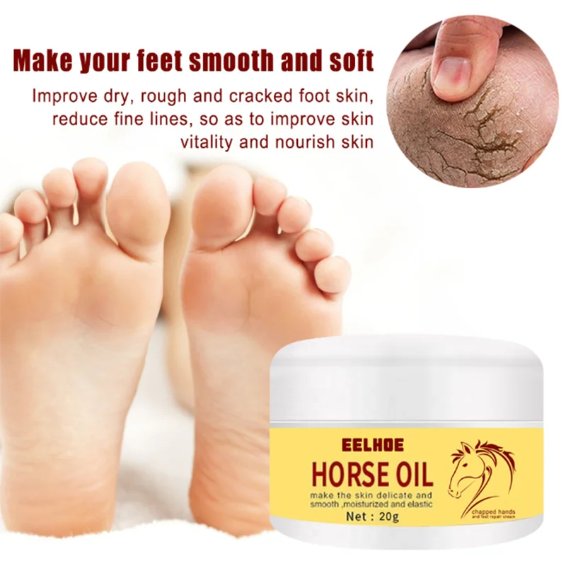 

10g/20g/30g Horse Oil Foot Crack Cream Heel Chapped Peeling Repair Anti Dry Remove Dead Skin Moisturizing Feet Care Foot Cream