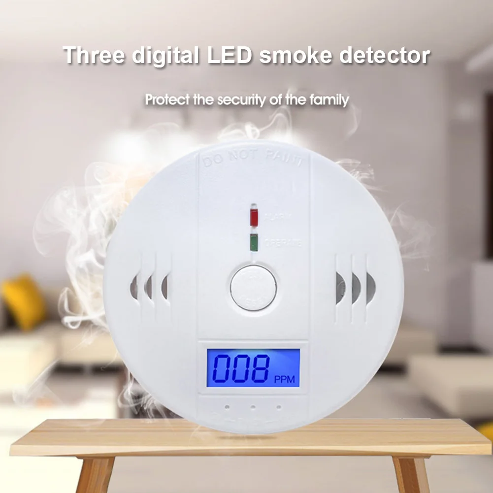 

LCD CO Carbon Monoxide Smoke Detector Alarm Poisoning Gas Warning Sensor Monitor Device SP99
