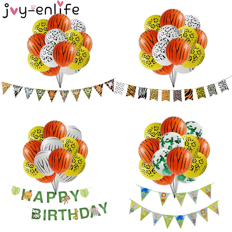 Joy-Enlife вечерние воздушные шары в джунглях, наборы латексных шаров с принтом животных, украшения для вечеринки в честь Дня Рождения сафари для мальчиков