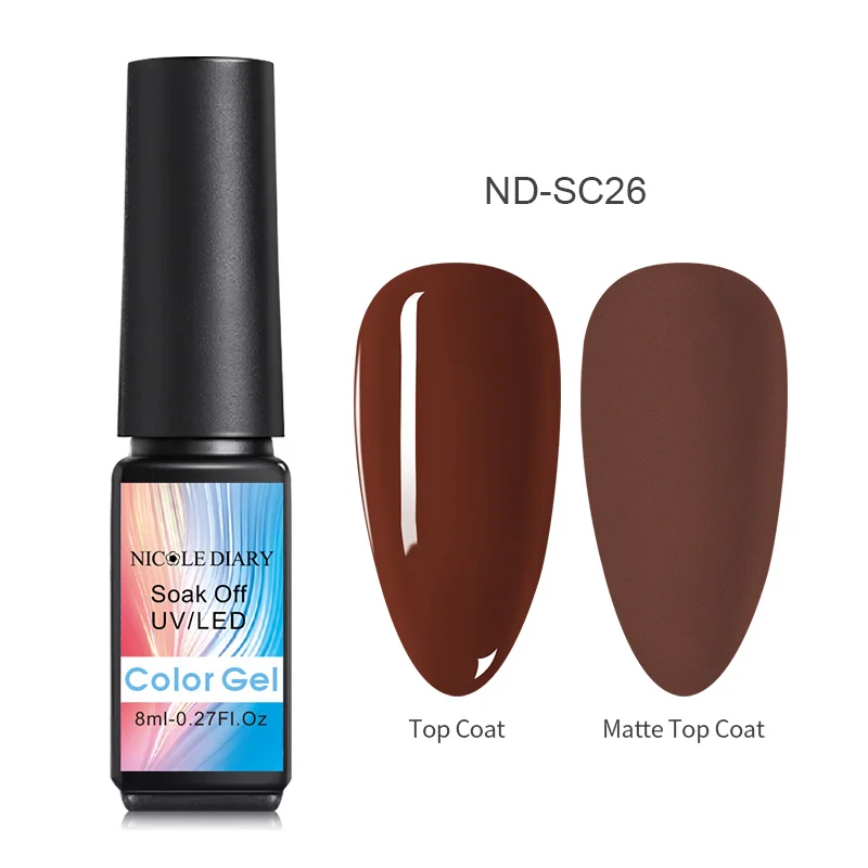 NICOLE DIARY Holo Красный Блеск УФ-гель для ногтей супер Сияющий фиолетовый УФ лак для ногтей - Цвет: ND-SC26