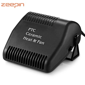 

Zeepin 12V Heater Electric Fan 2 in 1 Car Portable Defroster PTC Ceramic Car Heater Reinforced Mesh Cover 5s to Heat for Winter