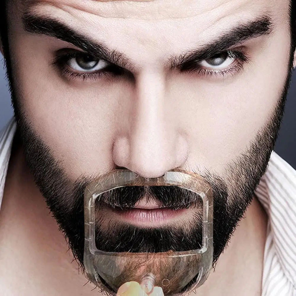 

Transparent Moustache Moulder Moustache Ruler Beard Brown Trim Shaving Abs Comb Beauty Tool For Hair Beard Combs