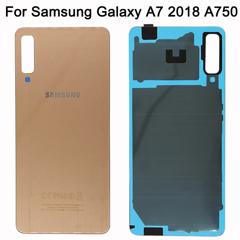 A750 чехол для батареи для samsung Galaxy A7 A750F SM-A750 Задняя стеклянная панель Задняя Дверь Корпус чехол часть