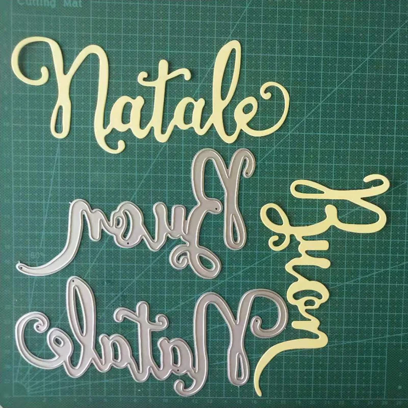 Buon Natale Set Metal Cutting Dies Letter Die Cut Christmas Stencil Scrapbooking Embossing 2022 New Craft Stamps And | Дом и сад