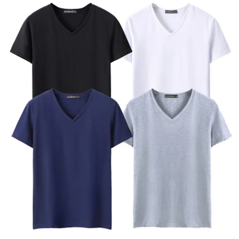 Maglietta A Maniche Corte Da Uomo A 4 Pz/Lotto Maglietta Da Uomo Maglietta A Maniche Corte Con Scollo A V Manica Corta Maglietta Estiva Casual Da Uomo