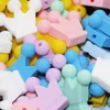 Cute-Idea 10PCs Silicone Crown Beads Baby Teething Chewable Teether DIY Baby Pacifier Chain chew Toys Accessories Baby Products 5