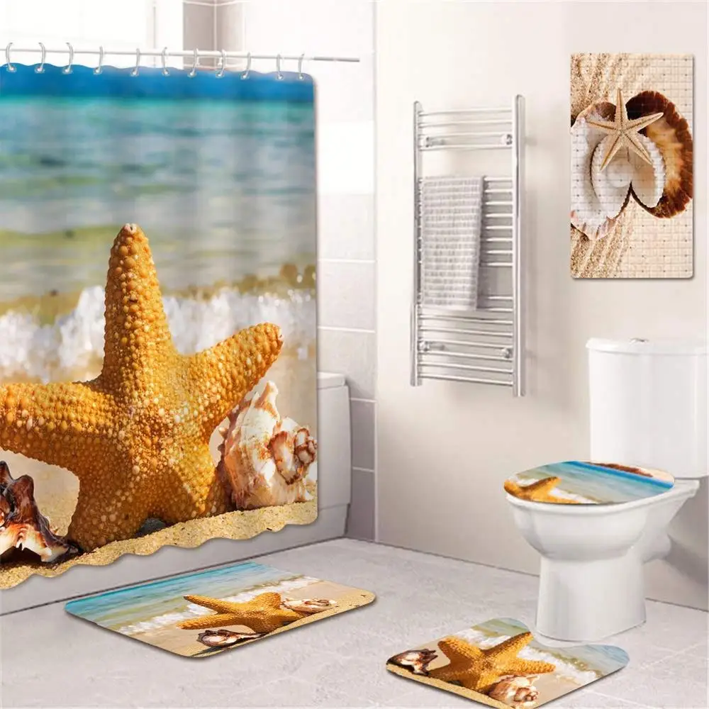 Пляжный стильный полиэстеровый тканевый фланелевый напольный коврик для ванной