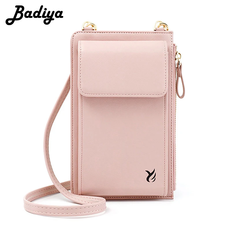 

Women Shoulder Bag PU Leather Long Small Flap Bag Solid Color Multifunction Phone Coin Card Holders Zipper Female Crossbody Bag