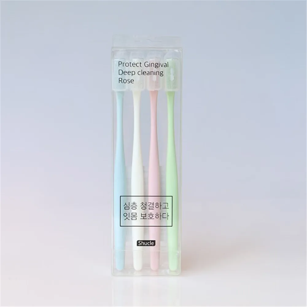 

4PC Ultra-thin Super Soft Toothbrush Portable Eco-friendly Travel Outdoor Use Teeth Care Brush Oral Cleaning Oral Care Tools