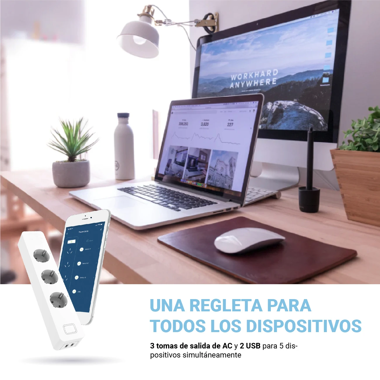 Régua de Tomada Inteligente com Wifi e Controle de Voz Funciona com Alexa Home e Assistente Entradas Tomada Inteligente eu 3 Google 2 Usb - Image 6