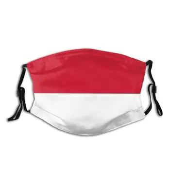 

Indonesia Indonesian Flag Adult Reusable Mouth Face Mask Pattern Protection Cover Mouth Muffle with Filters