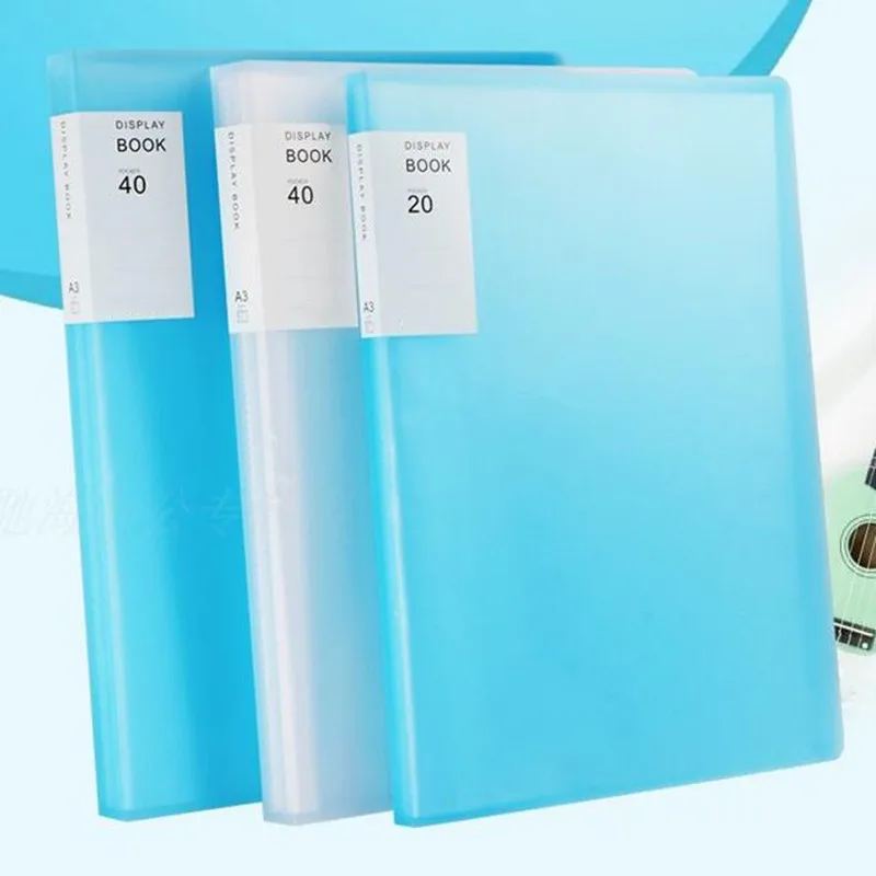 Carpeta transparente A3 de 20/40 páginas, bolsa de almacenamiento de documentos para banco, Campus, oficina, lugar de trabajo, estudiante, nuevo