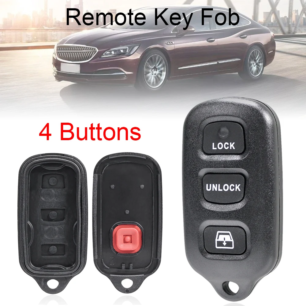 4 Buttons Auo Car Key Fob Shell Replacement Keyless Remote Key Case Cover Fit for TOYOTA 4Runner Camry
