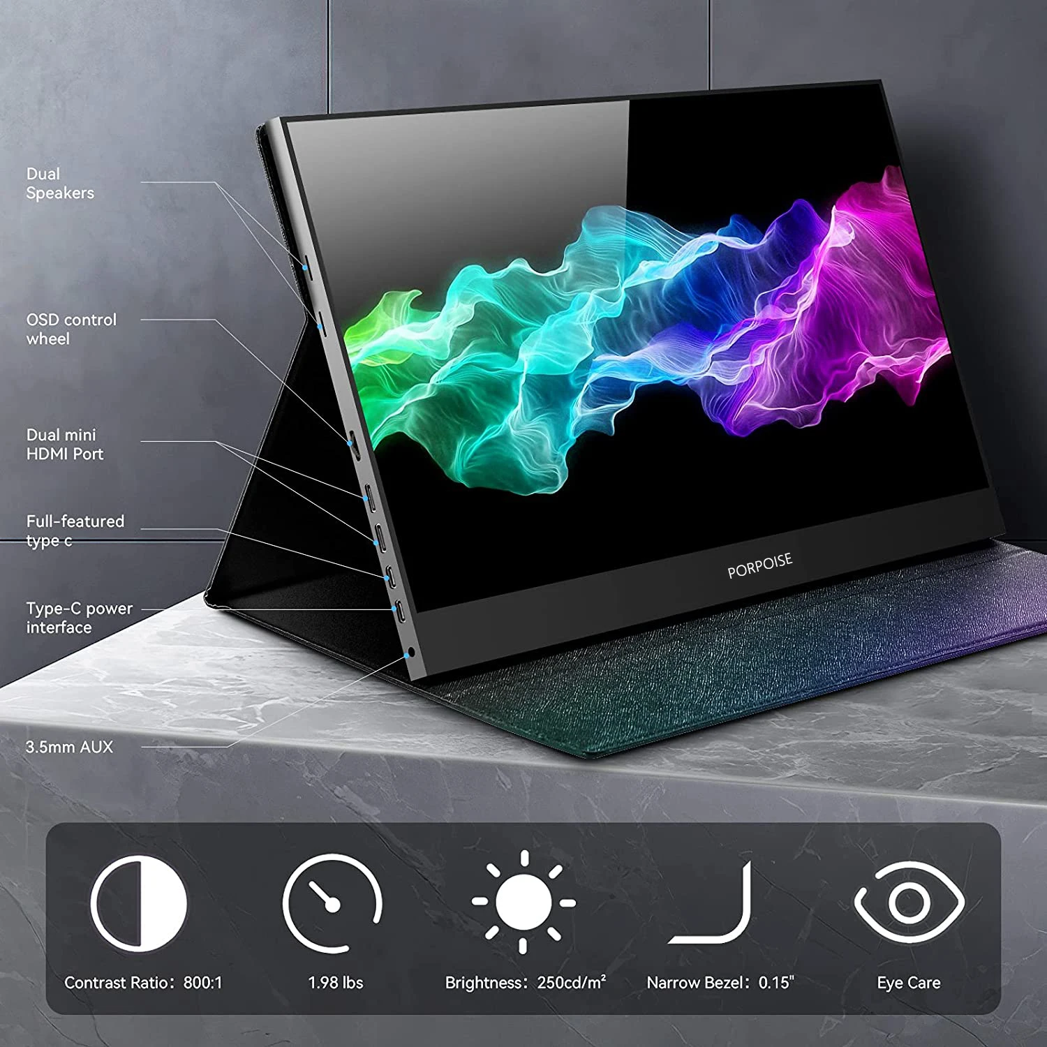 PC  ޴ ʽ , 2.5K 16 ġ, 2560x1600 IPS ޴ ÷ 16:10, HDR 100% sRGB USB C HDMI ǻ ȭ