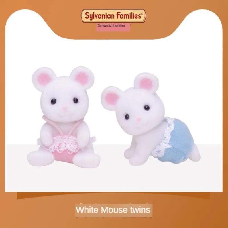 Semipkg дети Sylvanian Families белая мышь Близнецы девушки игровой дом кукла игрушка плюшевая 5077