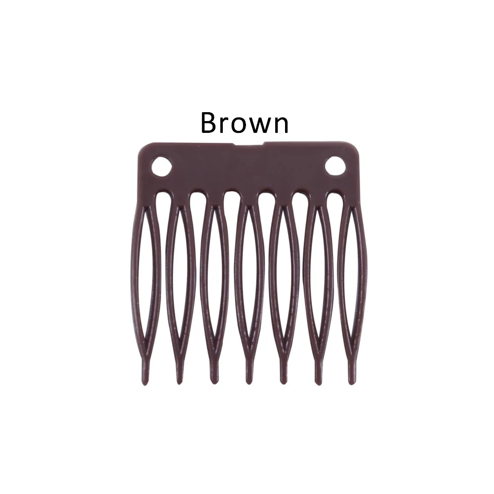 50 шт/партия пластиковый, парик зажимы и расчески для изготовления париков полный кружева/кружева спереди черный коричневый цвет много