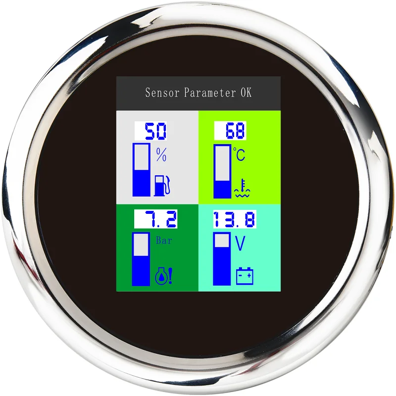 Популярный 4 в 1 автоматический Морской Компас многофункциональные измерительные приборы вольтметр 9~ 32 В уровень топлива температура воды и масла давление 10 бар с сигнализацией