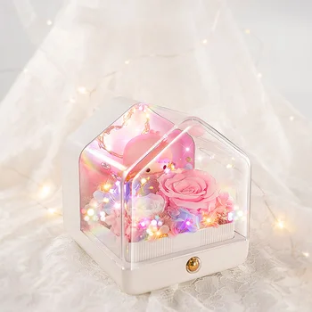 

Romantic House Full Of Eternal Flowers Bluetooth Speaker with LED Atmosphere Light Bluetooth Sound Valentine'S Day Gift