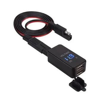 

New Car Wire Dual USB 12-24V 3.1A Fast Charge Adapter For Mobile Phone MP3 Quick Charging Speed Charger Voltmeter Universal