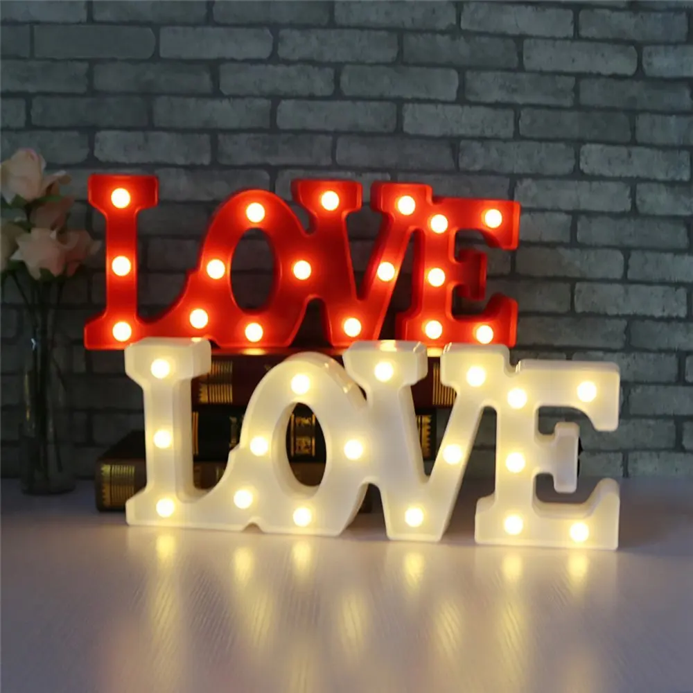 Романтический 3D светодиодный светильник с надписью LOVE ночник шатер теплый