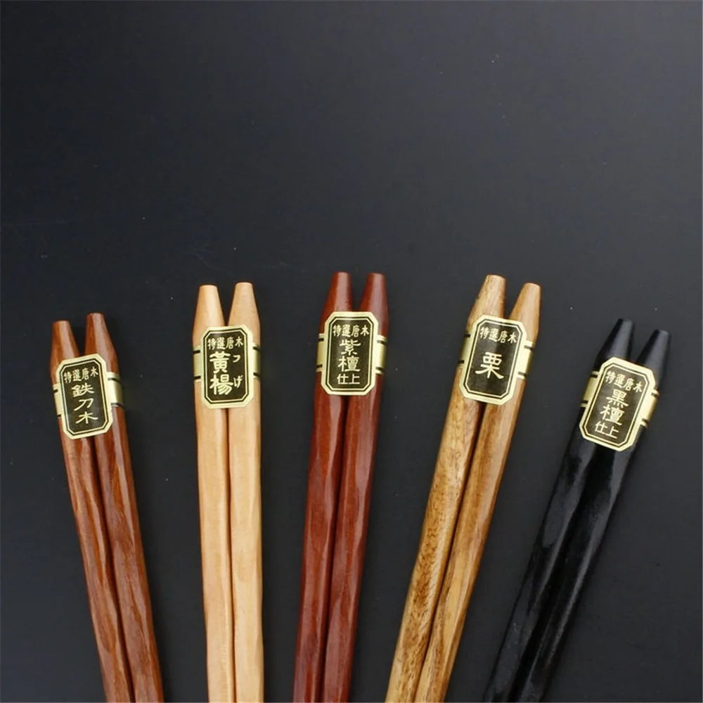 

New 5/20 Pairs Japanese Korean Reusable Chopsticks Natural Rosewood Chopsticks Chinese Set kitchen wooden cutlery eco-friendly