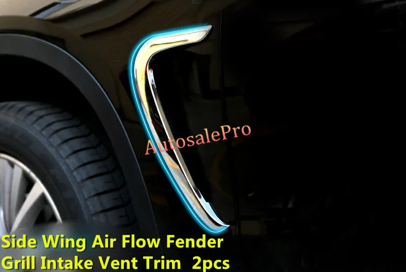 2x For BMW 3 Series F30 316 320li Chrome Side Air Flow Fender Intake Vent Cover