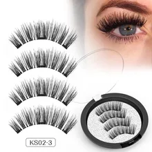 Genailish магнитные ресницы с 3 магнитами ручной работы 3D/6D магнитные ресницы натуральные накладные ресницы удобные-KS02-3