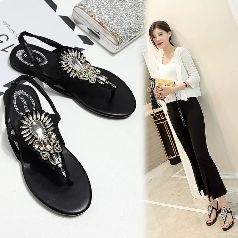 

Man-made Diamond Sandals Entirely Handmade Sewing Not Broken Wire High Quality Material