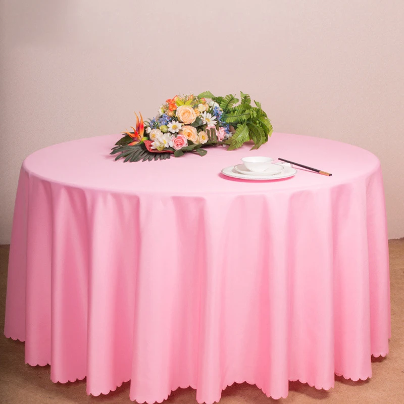 MIHE Solid Color Polyester Fabric Tablecloth Wedding Birthday Party Round/Rectangle Table Cover Desk Cloth ZB12