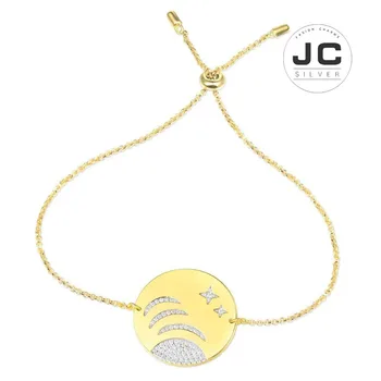 

New Fashion Charms Silver 925 Original Copy Jewelry,Yellow Silver Galaxy Bracelet For Women With Mono Logo Glamour Zircon Gift
