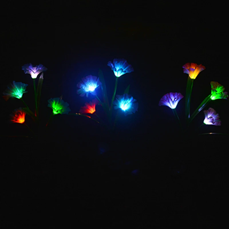 Decoração da Flor Lâmpada do Gramado Solar ao ar Livre à Prova Lâmpadas Solares Cabeça Chifre Flor Led Colorido Dwaterproof Água Jardim Decoração Luzes Gramado 4 10 Lâmpadas solares