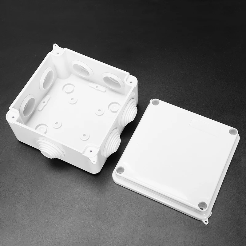 Белый ABS IP65 водонепроницаемый корпус квадратная распределительная коробка 100x100x70 мм