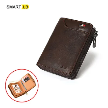 

Smart LB Zipper Men Wallet Short Credit Card Holder For Male Vintage Man Purse With Coin Pocket
