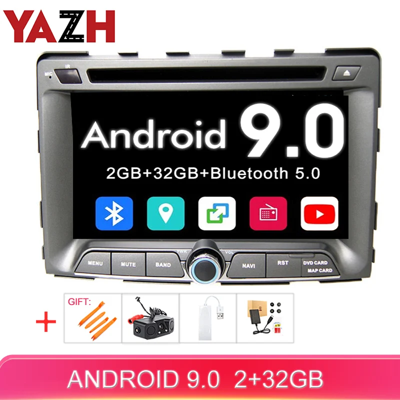 YAZH Автомагнитола CD DVD плеер для Ssangyong Rodius 2004/Rexton 2006/STAVIC/Micro Stavic Android 9 0 стерео