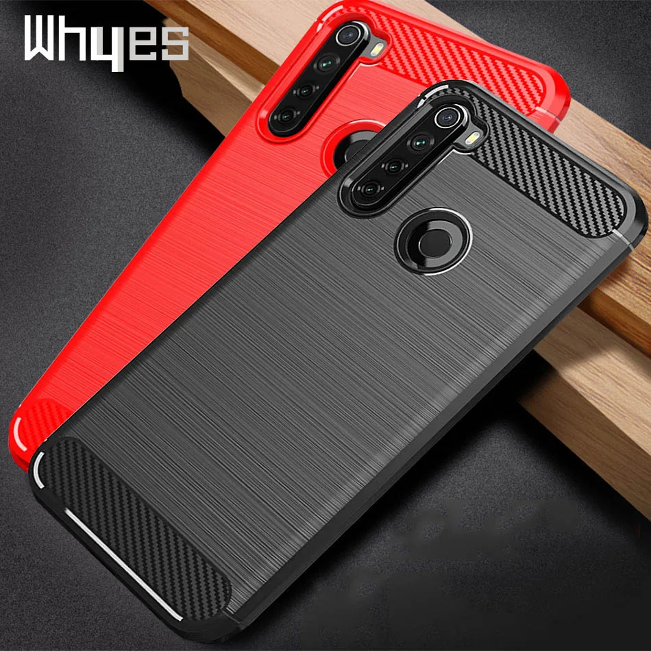 Whyes Мягкий силиконовый чехол для Xiaomi Redmi Note 8 8T ударопрочный из углеродного