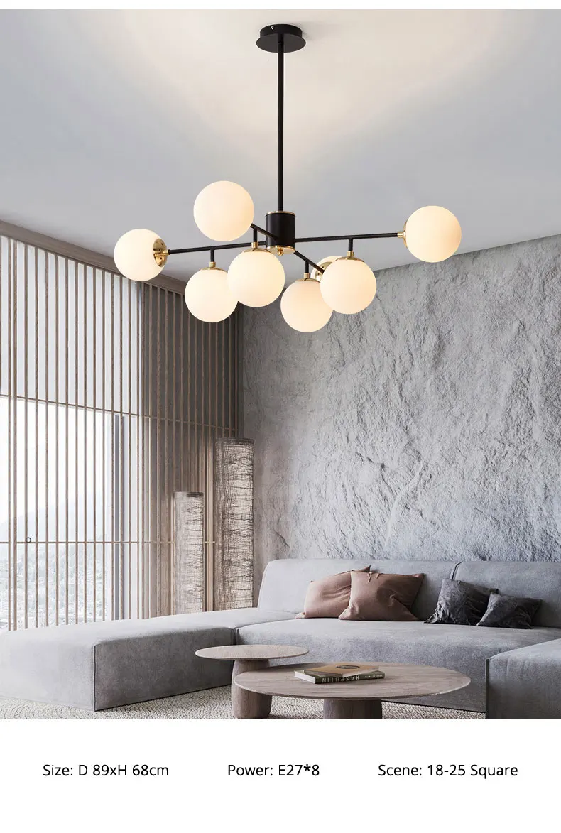 Modern Nordic Led Chandelier Pendant Lamp Living Room Kitchen Dining Room Bedroom Home Indoor Lighting Glass Ball Hanging Lights modern chandeliers