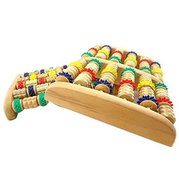 

2Pcs Wooden Foot Massager Roller Reflexology for Stress Fitness Health Care Feet Massager Colorful Massage Roller Pain Relief