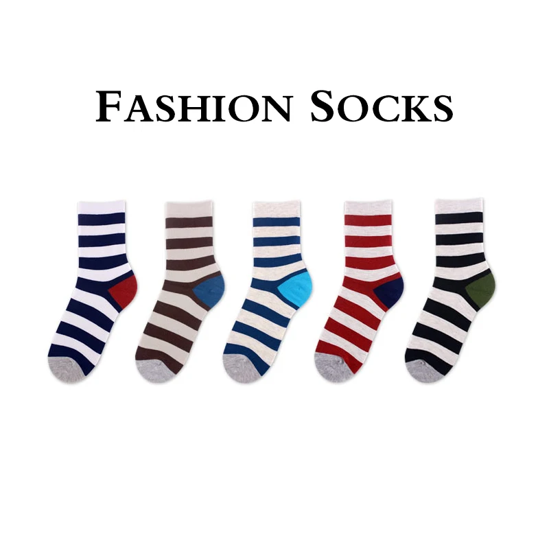 

Men's Casual Korean Style Striped Socks Male Party Dress Cotton Socks Man Summer Absorb Sweat Breathable Business Socks Sox