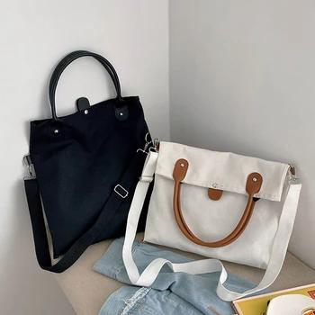 

Fashion Canvas Crossbody Bag Female Large Capacity Travel Daily Shoulder Handbag Youth Ladies Simple Versatile Bag