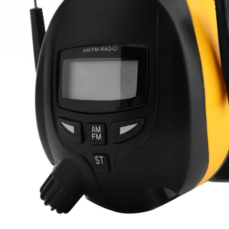 Noise Reduction Soundproof Earmuff For Rest ABS+sponge NRR 28dB Electronic Hearing Protector LCD Display AM FM Radio Earmuff